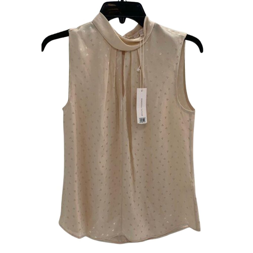 Rebecca Taylor Silk Heart Blouse Parfait Pink NWT Small - Picture 2 of 6